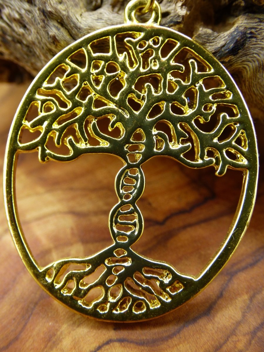 Baum Wurzel DNA Strang ~ Anhänger Kette ~ 304 Edelstahl Golden ~Tibet~HIPPIE~GOA~Boho ~Tibet ~Ethno ~Nature ~Esoterik ~Ethnic ~Indian - Art of Nature Berlin