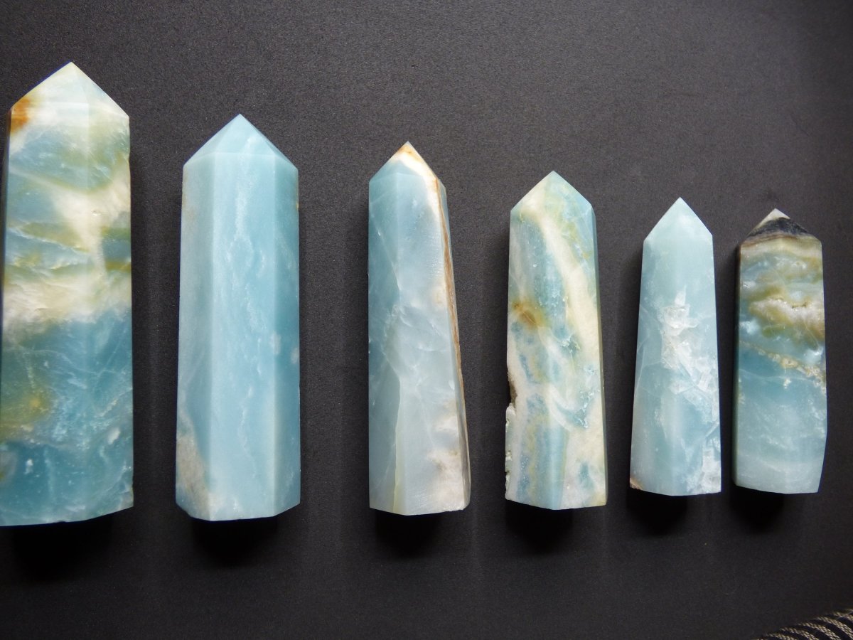 Caribbean Calcite (Blauer Calcit-Aragonit) ~ Kristall Point Spitze ~ Magische Edelstein Deko ~Massagestab ~Crystal ~HIPPIE ~GOA ~Heilstein - Art of Nature Berlin