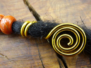 Dreadlock Schmuck Spiralen Golden ~Breads + Dreads ~HIPPIE ~GOA ~Boho ~Ethno ~Nature ~Indian ~Vintage~Haar - Art of Nature Berlin