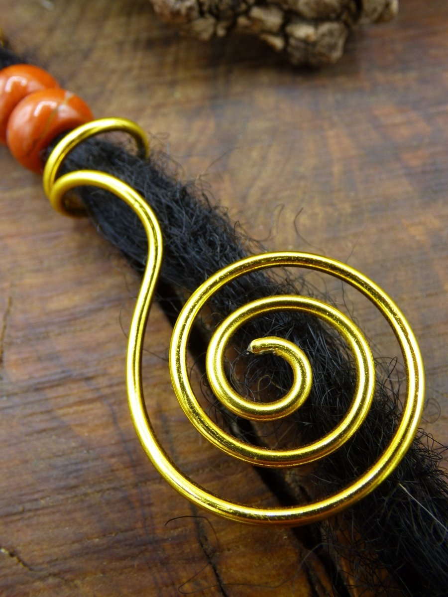 Dreadlock Schmuck Spiralen Golden ~Breads + Dreads ~HIPPIE ~GOA ~Boho ~Ethno ~Nature ~Indian ~Vintage~Haar - Art of Nature Berlin