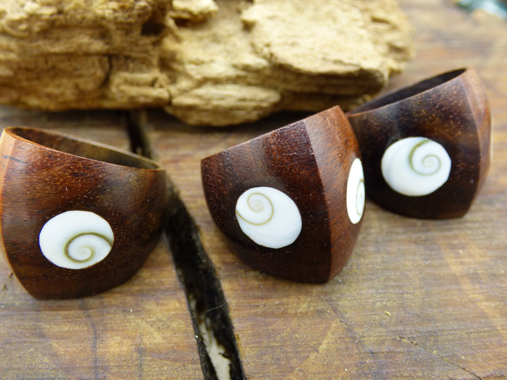 Wooden Operculum Shell Ring / Dread Bead ~ Dreadlock Jewelry Bead "Tibet" ~ Breads Dreads ~HIPPIE ~GOA ~Boho ~Ethno ~Nature ~Vintage ~Rasta