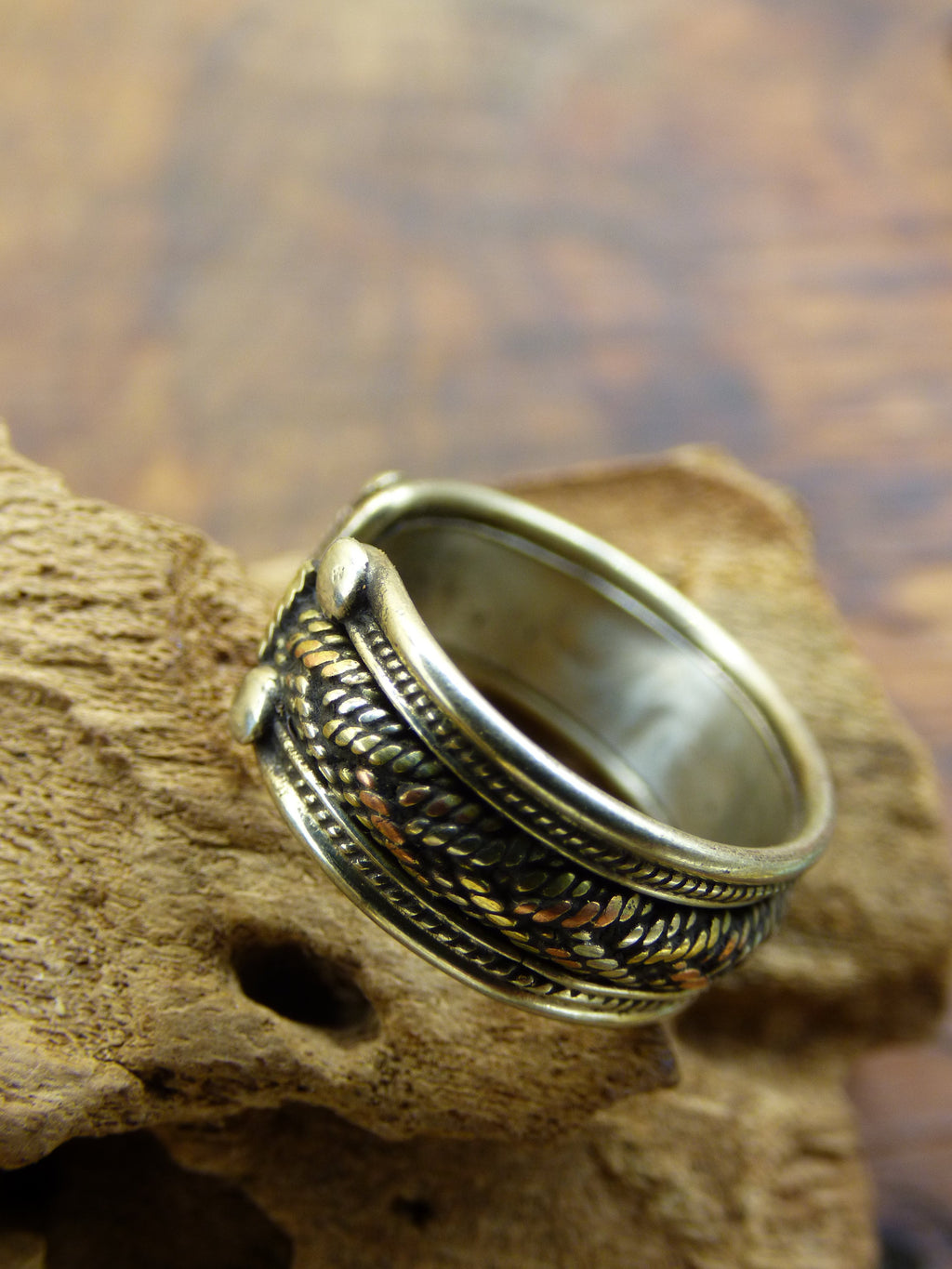 Brass &amp; Copper "Tibet" Ring or Dreadlock Bead ~Antique Bronze~ Breads Dreads ~HIPPIE ~GOA ~Boho ~Ethno ~Nature ~Indian ~Vintage ~Rasta