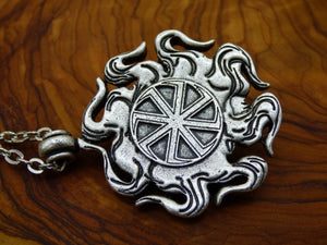 Massiver Anhänger ~ Odin Amulet Kette Antik Silber Tibet GOA Boho Tibet Hippie Ethno Nature Esoterik Ethnic Lebensbaum Wurzeln Nacht Götter