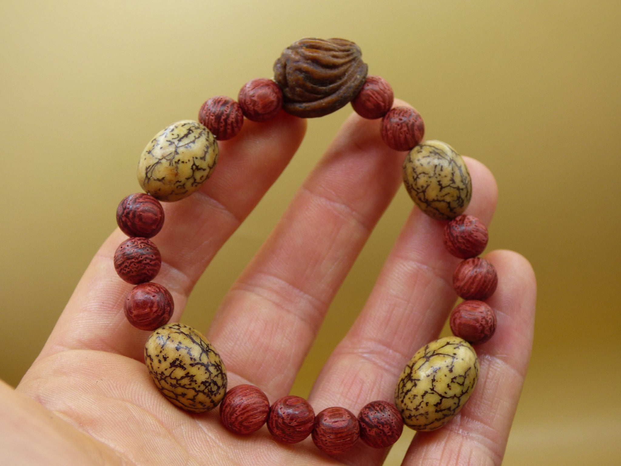 Holz Perlen Armband Bodhi Tibet Holzperlen ~ Edelstein Armband ~GOA ~ Hippie ~Boho ~Ethno ~Indie ~Nature ~Heilstein