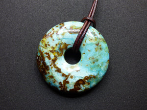 Zarinit Donut blau *Rarität* ~ Edelstein Kette Schutzstein HIPPIE GOA Boho Nature Heilstein Selten Flash Sammler Exemplar seltene Mineralien