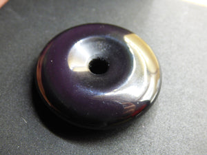 Regenbogen Obsidian (Drachenglas) 30 / 40mm Donut ~ Edelstein Kette ~HIPPIE ~GOA ~Boho ~Ethno ~Nature ~Donut ~Schutzsymbol ~Heilstein GOT