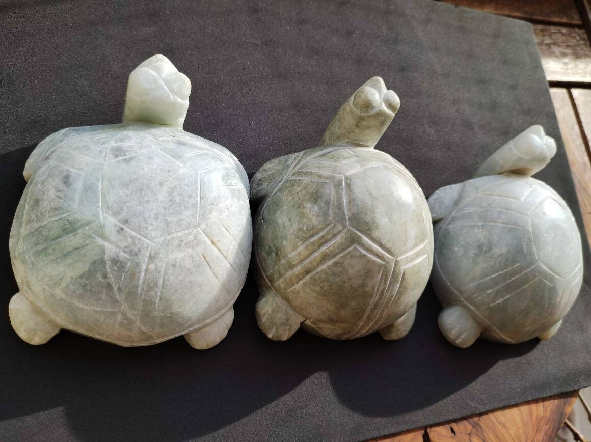 XL Schildkröten ~ Jade Berlin Nature (Burma) Figur Crysta ~ Deko & of Magisch Edelstein Art –