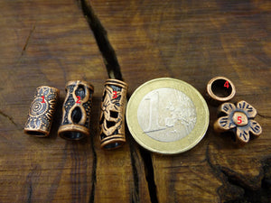 Kupfer Dreadlock Perlen Bartperlen ~ Breads Dreads ~HIPPIE ~GOA ~Boho ~Ethno ~Nature ~Indian ~Vintage