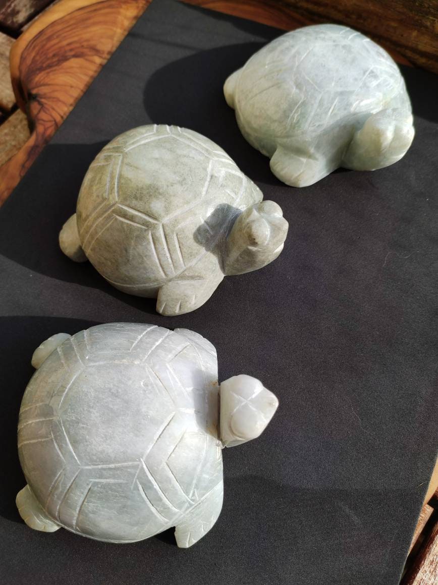 XL Schildkröten ~ Art Berlin Deko & – Magisch Jade of Figur ~ Edelstein Nature Crysta (Burma)
