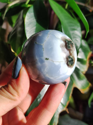 Opal "Blue Owyhee"~ Magische Edelstein Kugel Deko selten Massage Sphere Crystal Spielkugel Meditation GOA Ethno Heilstein Naturschatz Haus