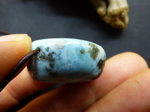 Larimar "Atlantis Stone" ~ Edelstein Kette blau Kristall Ethno Nature Heilstein Natur Sammler Mineral Geschenk Meer Himmel Goa Hippie Boho
