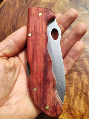 Wunderschönes Messer mit Edelholz -Padouk / Paduk- Handarbeit Outdoor Utensil Geschenk Mann Bruder Sohn Vater Sammler besonders hochwertig